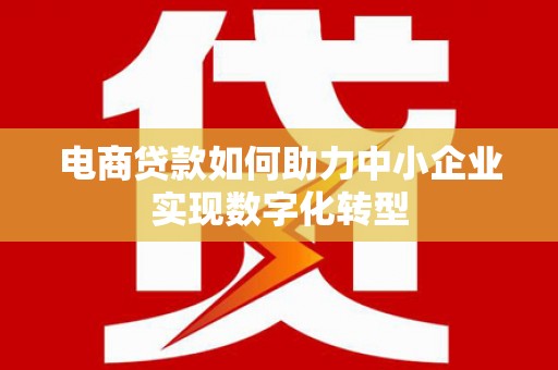 偃师电商贷款如何助力中小企业实现数字化转型