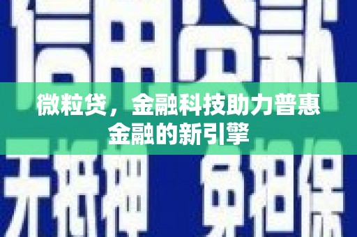 偃师微粒贷，金融科技助力普惠金融的新引擎