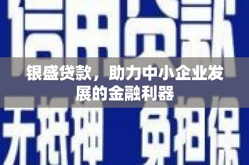 偃师银盛贷款，助力中小企业发展的金融利器