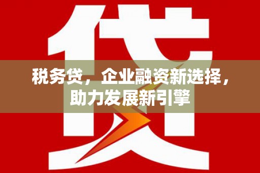 偃师税务贷，企业融资新选择，助力发展新引擎