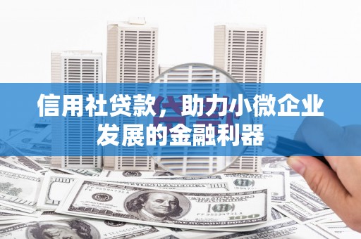 偃师信用社贷款，助力小微企业发展的金融利器